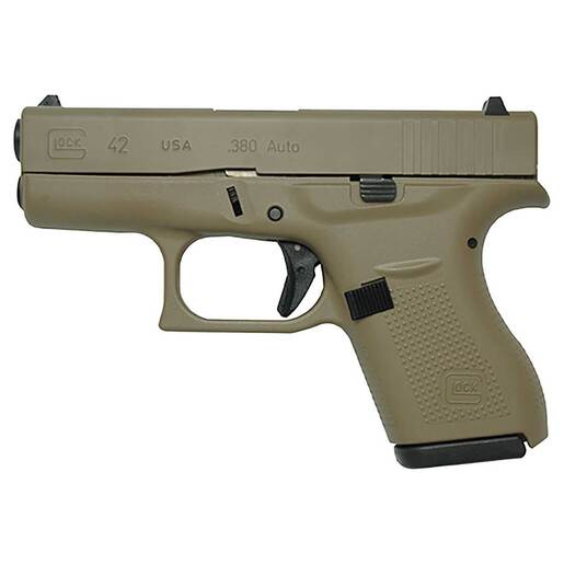 Glock 42 380 Auto (ACP) 3.25in Flat Dark Earth Cerakote Pistol - 6+1 Rounds - Tan Subcompact image