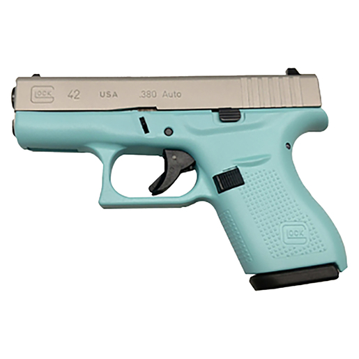Glock 42 380 Auto (ACP) 3.25in Robins Egg Blue/Shimmering Aluminum Cerakote Pistol - 6+1 Rounds - Blue image