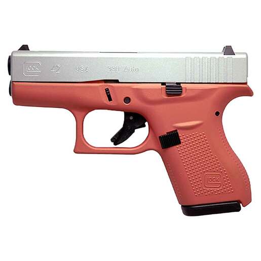 Glock 42 380 Auto (ACP) 3.26in Rose Gold/Satin Aluminum Cerakote Pistol - 6+1 Rounds - Orange Subcompact image