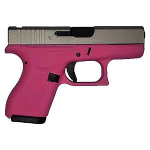 Glock 42 380 Auto (ACP) 3.26in Shimmering Aluminum/Prison Pink Cerakote Pistol - 6+1 Rounds