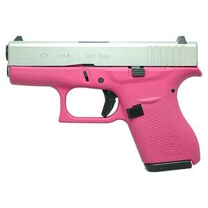 Glock 42 380 Auto (ACP) 3.26in Sig Pink/Shimmering Silver Cerakote Pistol - 6+1 Rounds