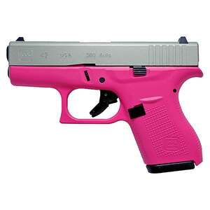 Glock 42 380 Auto (ACP) 3.26in Silver/Sig Pink Cerakote Pistol - 6+1 Rounds