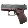 Glock 43 9mm Luger 3.39in Black Cherry Cerakote Pistol - 6+1 Rounds - Red