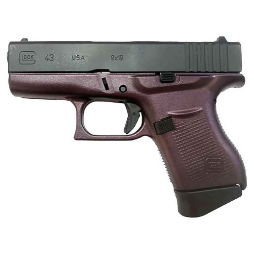 Glock 43 9mm Luger 3.39in Black Cherry Cerakote Pistol - 6+1 Rounds - Red Subcompact image