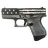Glock 43 9mm Luger 3.39in Distressed Black & White Flag Cerakote Pistol - 6+1 Rounds - Black