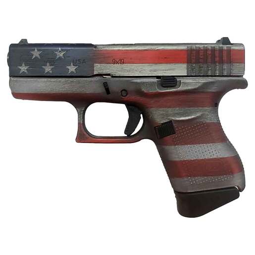 Glock 43 9mm Luger 3.39in Distressed USA Flag Cerakote Pistol - 6+1 Rounds - Camo Subcompact image