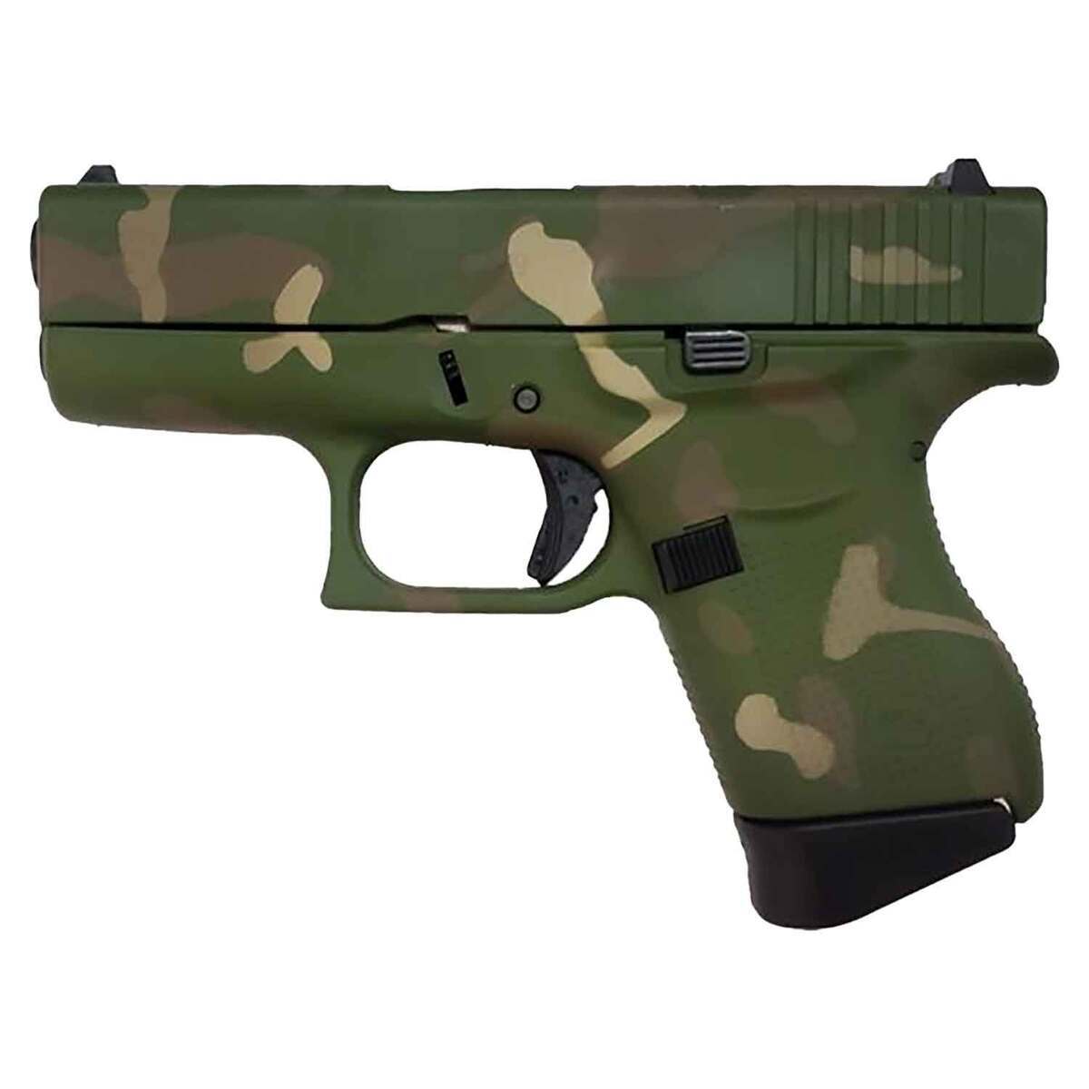 Glock 43 9mm Luger 3.39in Green Multicamo Cerakote Pistol - 6+1 Rounds - Camo Glock 43 9mm Luger 3.39in Green Multicamo Cerakote Pistol - 6+1 Rounds - Camo