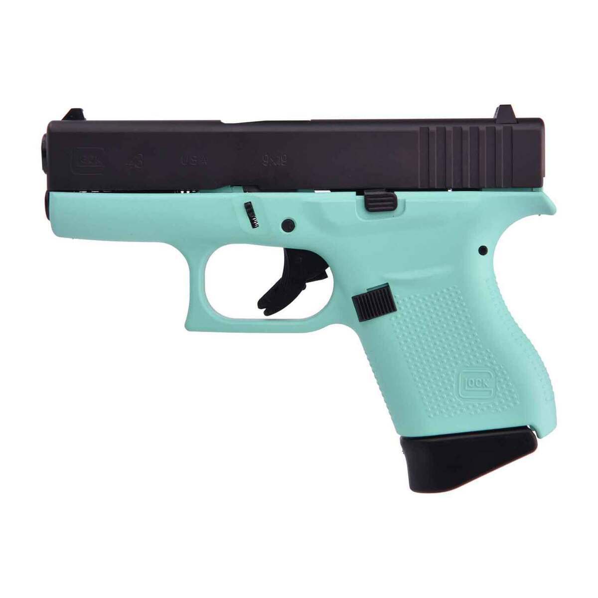 Glock 43 9mm Luger 3.39in Matte Black Pistol - 6+1 Rounds - Blue Glock 43 9mm Luger 3.39in Matte Black Pistol - 6+1 Rounds - Blue