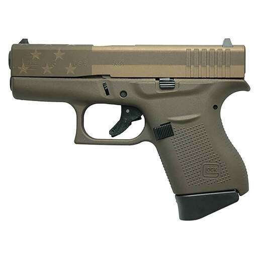 Glock 43 9mm Luger 3.39in Midnight/Burnt Bronze Flag Cerakote Pistol - 6+1 Rounds - Brown Subcompact image