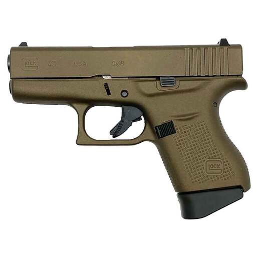 Glock 43 9mm Luger 3.39in Midnight Bronze Cerakote Pistol - 6+1 Rounds - Brown Subcompact image