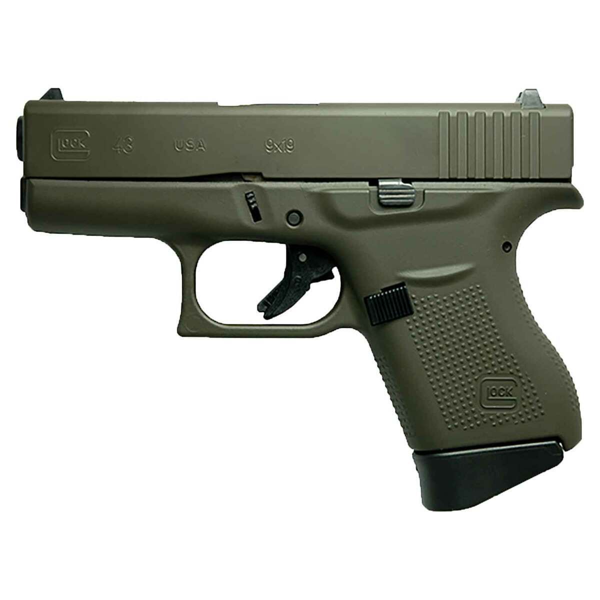 Glock 43 9mm Luger Olive Drab Green Cerakote Pistol 6+1