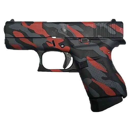 Glock 43 9mm Luger 3.39in Red Tilted Camo Cerakote Pistol - 6+1 Rounds - Camo Subcompact image