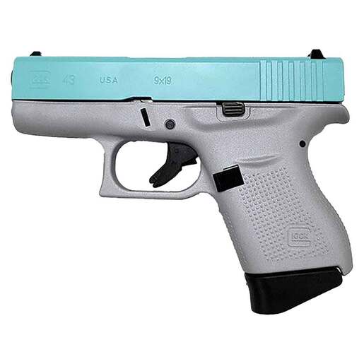 Glock 43 9mm Luger 3.39in Robin Egg Blue Cerakote Pistol - 6+1 Rounds - Blue Subcompact image