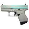 Glock 43 9mm Luger 3.39in Robin Egg Blue Flag/Silver Cerakote Pistol - 6+1 Rounds - Gray