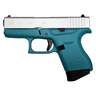 Glock 43 9mm Luger 3.39in Satin Aluminum/Aztec Teal Cerakote Pistol - 6+1 Rounds - Blue