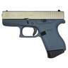 Glock 43 9mm Luger 3.39in Shimmering Aluminum/Blue Cerakote Pistol - 6+1 Rounds - Blue