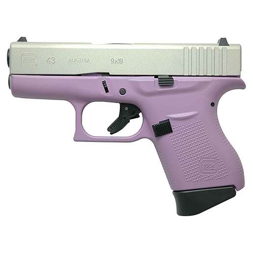 Glock 43 9mm Luger 3.39in Shimmering Aluminum/Lavender Cerakote Pistol - 6+1 Rounds - Purple Subcompact image