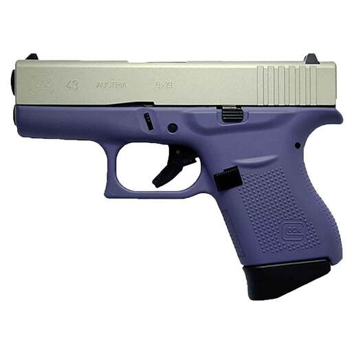 Glock 43 9mm Luger 3.39in Shimmering Silver/Purple Cerakote Pistol - 6+1 Rounds - Purple Subcompact image