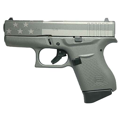 Glock 43 9mm Luger 3.39in Subdued American Flag Tungsten Gray Cerakote Pistol - 6+1 Rounds - Gray Subcompact image