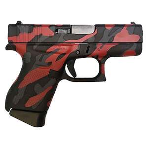 Glock 43 9mm Luger 3.39in Tilted Red Camo Cerakote Pistol - 6+1 Rounds