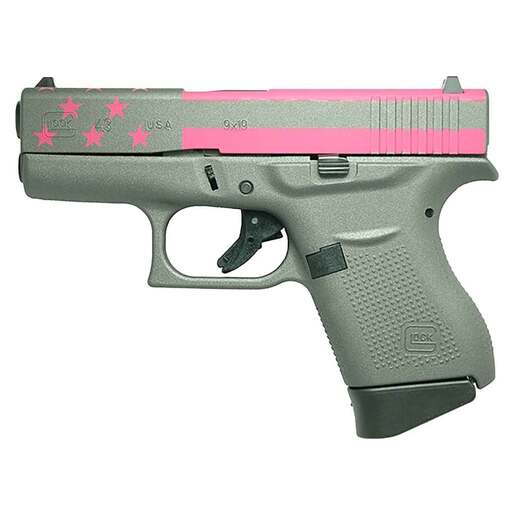 Glock 43 9mm Luger 3.39in Tungsten Gray/Sig Pink Cerakote Pistol - 6+1 Rounds - Gray Subcompact image