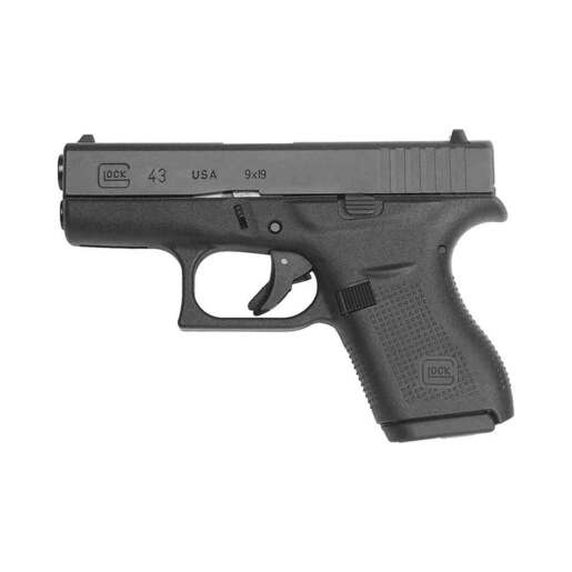 Glock 43 9mm Luger 341in Black Nitrite Pistol  61 Rounds  Black Subcompact