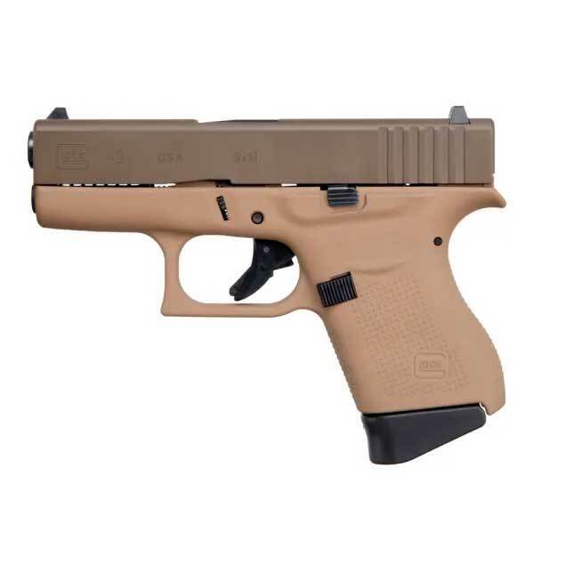 Glock 43 FDE 9mm Luger 3.39in Patriot Brown Cerakote Pistol - 6+1 Rounds - Brown Glock 43 FDE 9mm Luger 3.39in Patriot Brown Cerakote Pistol - 6+1 Rounds - Brown