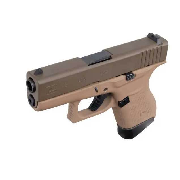 Glock 43 FDE 9mm Luger 3.39in Patriot Brown Cerakote Pistol - 6+1 Rounds - Brown Glock 43 FDE 9mm Luger 3.39in Patriot Brown Cerakote Pistol - 6+1 Rounds - Brown