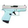 Glock 43 Robins Egg Blue 9mm Luger 3.39in Cerakote Shimmering Aluminum Pistol - 6+1 Rounds - Blue