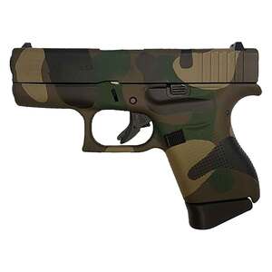 Glock 43X 9mm Luger 3.39in Large Woodland Camo Cerakote Pistol - 6+1 Rounds