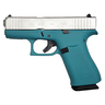 Glock 43X 9mm Luger 3.41in Aztec Teal/Satin Aluminum Silver Cerakote Pistol - 10+1 Rounds - Blue