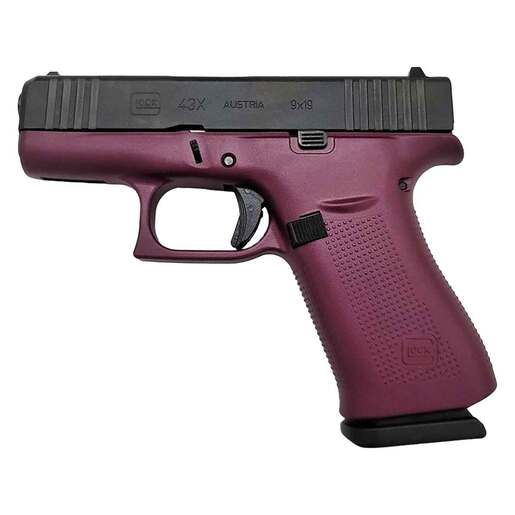 Glock 43X 9mm Luger 3.41in Black Cherry Cerakote Pistol - 10+1 Rounds - Red Subcompact image
