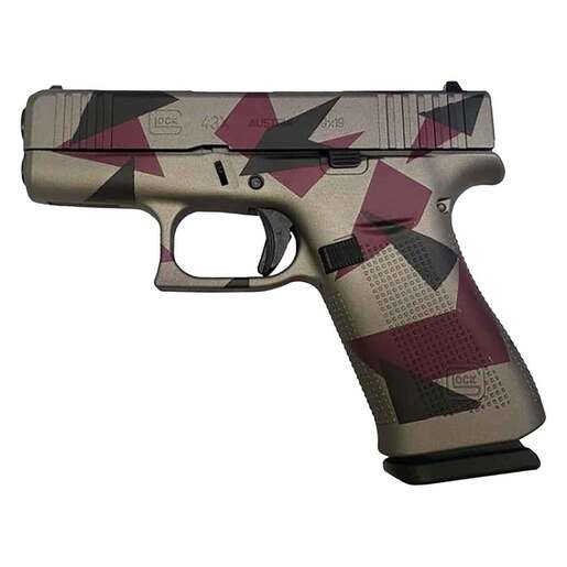 Glock 43X 9mm Luger 3.41in Black Cherry Splinter Cerakote Pistol - 10+1 Rounds - Camo Subcompact image