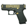 Glock 43X 9mm Luger 3.41in Black/Gold Scroll Cerakote Pistol - 10+1 Rounds - Black