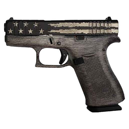 Glock 43X 9mm Luger 3.41in Distressed Flag Cerakote Pistol - 10+1 Rounds - Black Subcompact image