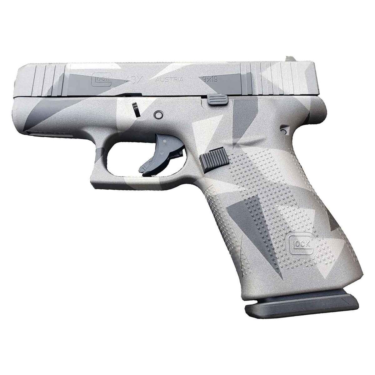 Glock 43X 9mm Luger 3.41in Gray Splinter Cerakote Pistol - 10+1 Rounds ...