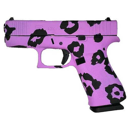Glock 43X 9mm Luger 3.41in Leopard Purplexed Cerakote Pistol - 10+1 Rounds - Pink Subcompact image