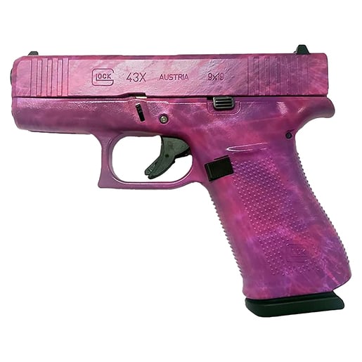 Glock 43X 9mm Luger 3.41in Pink Shattered Cerakote Pistol - 10+1 Rounds - Pink Subcompact image