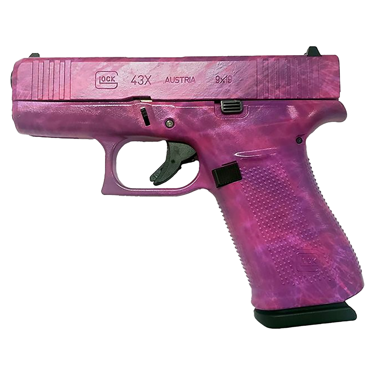 Glock G43X 9mm Luger 3.41in Pink Shattered Cerakote Pistol - 10+1 ...