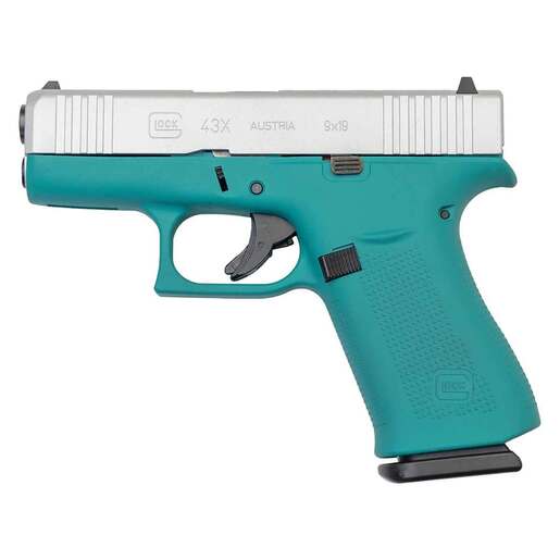 Glock 43X 9mm Luger 3.41in Polar Aztec/Silver Cerakote Pistol - 10+1 Rounds - Blue Subcompact image