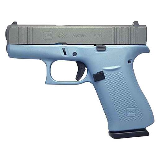 Glock 43X 9mm Luger 3.41in Polar Blue/Tungsten Gray Cerakote Pistol - 10+1 Rounds - Blue Subcompact image