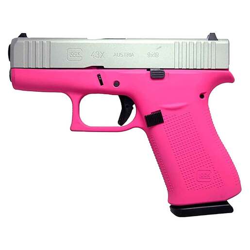 Glock 43X 9mm Luger 3.41in Prison Pink/Silver Cerakote Pistol - 10+1 Rounds - Pink Subcompact image
