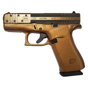 Glock 43X 9mm Luger 3.41in Pumpkin Spice Flag Cerakote Pistol - 10+1 Rounds