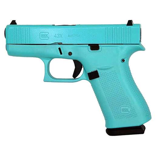 Glock 43X 9mm Luger 3.41in Robin Egg Blue Cerakote Pistol - 10+1 Rounds - Blue Subcompact image