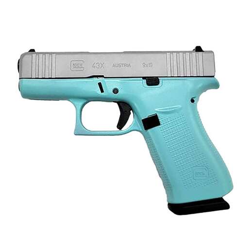Glock 43X 9mm Luger 3.41in Silver Shimmer Cerakote Pistol - 10+1 Rounds - Blue - Sportsman's Warehouse