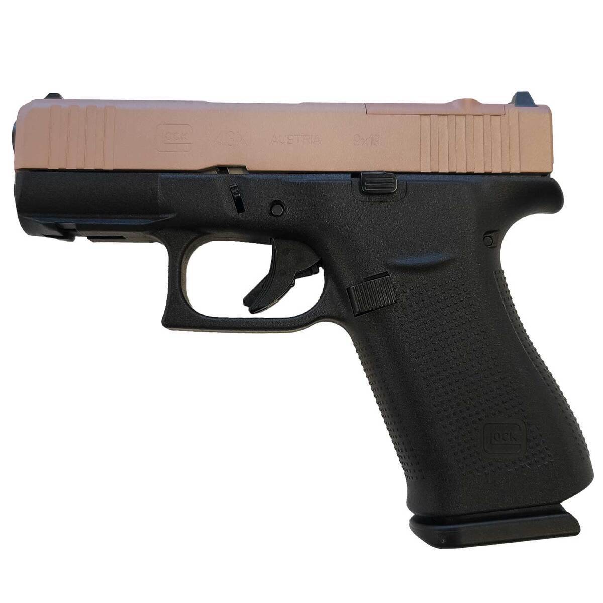Glock 43X MOS 9mm Luger 3.39in Rose Gold Cerakote Pistol - 10+1 Rounds - Pink Glock 43X MOS 9mm Luger 3.39in Rose Gold Cerakote Pistol - 10+1 Rounds - Pink
