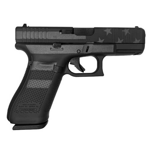 Glock 45 9mm Luger 4in Black Stealth Flag Handgun - 17+1 Rounds - Black image