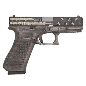 Glock 45 9mm Luger 4.02in Distressed Black & White Flag Cerakote Pistol - 17+1 Rounds