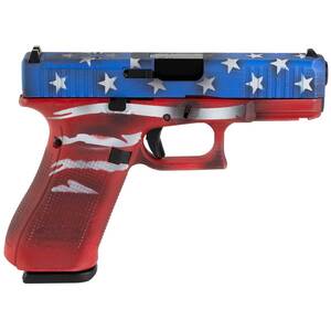 Glock 45 M.O.S  9mm Luger 4.02in Red, White & Blue Battleworn Flag Pistol - 17+1 Rounds