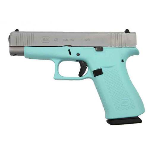 Glock 48 9mm Luger 4.2in Gray/Robin's Egg Blue Pistol - 10+1 Rounds - Blue image